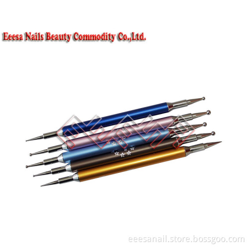 Eeesa Nail Art Decorations Painting Set Acrylic Nail Gel 2 Way Nail Striper Dotting Tools Brushes